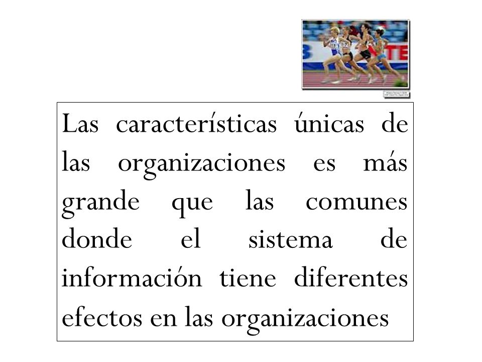 Las características únicas de las organizaciones es más grande que las comunes donde el sistema de información tiene diferentes efectos en las organizaciones