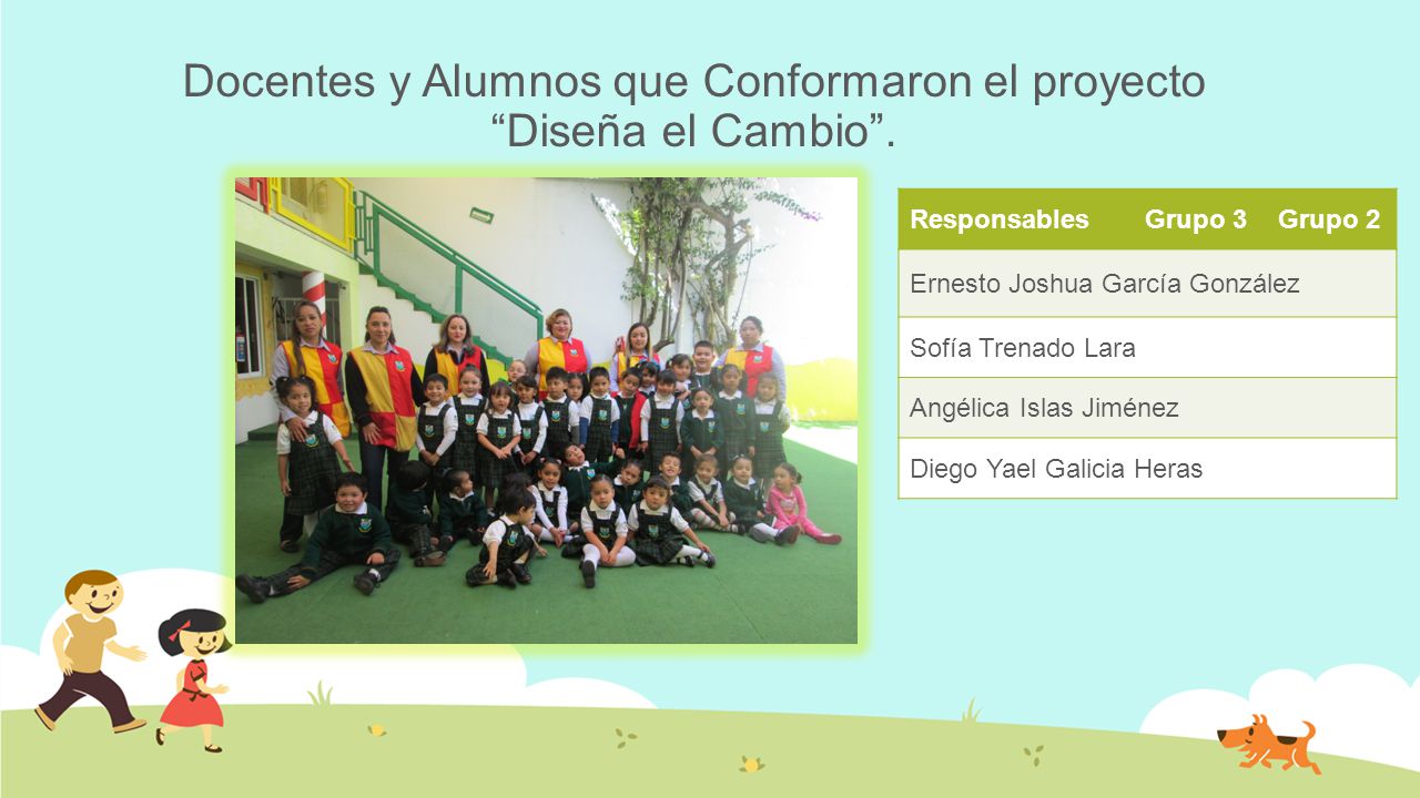 Docentes y Alumnos que Conformaron el proyecto Diseña el Cambio .
