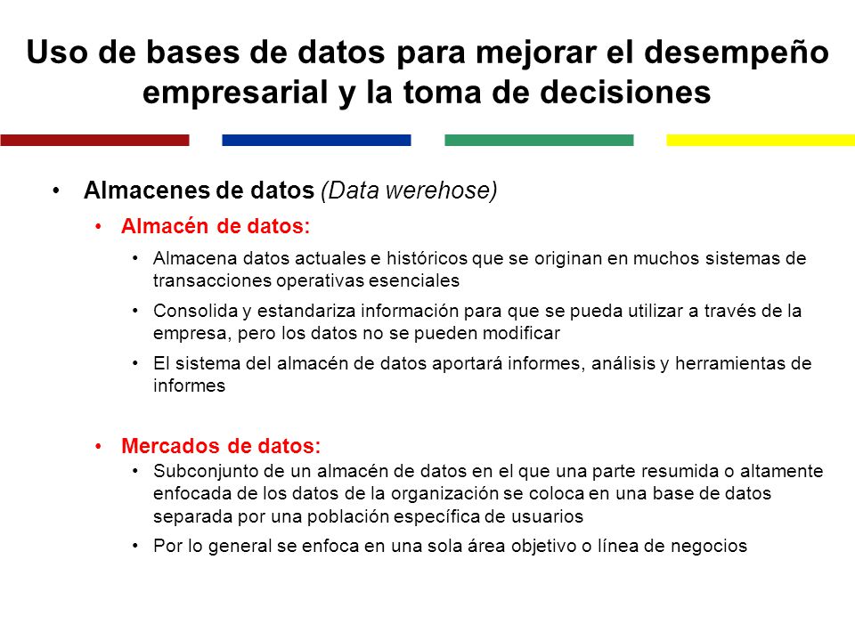 Uso de bases de datos para mejorar el desempeño empresarial y la toma de decisiones