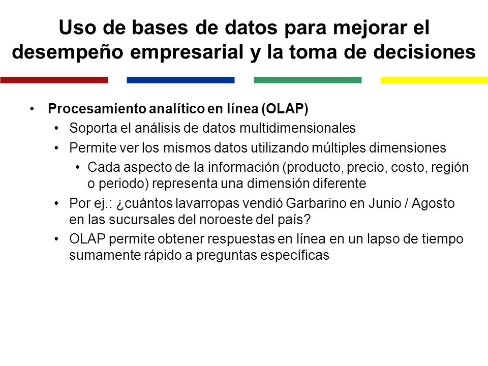 Uso de bases de datos para mejorar el desempeño empresarial y la toma de decisiones