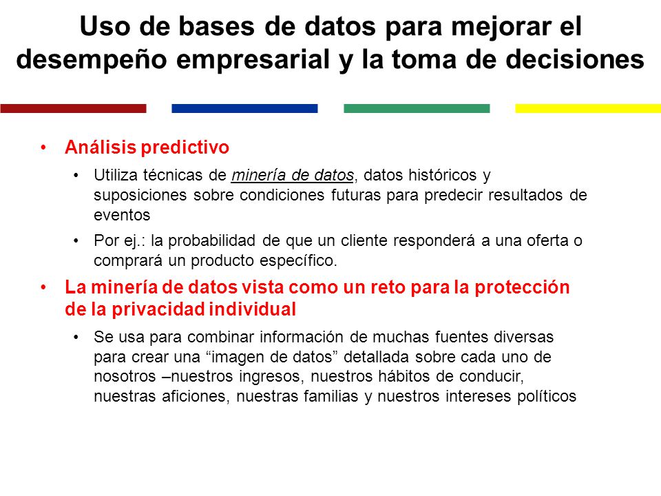 Uso de bases de datos para mejorar el desempeño empresarial y la toma de decisiones