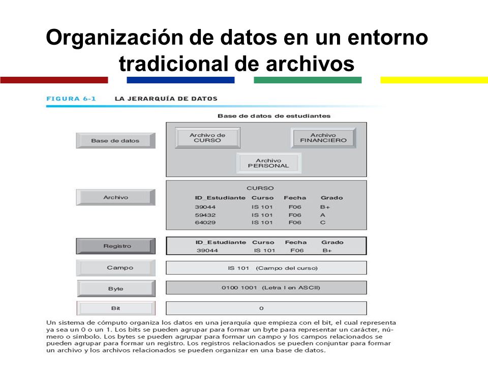 Organización de datos en un entorno tradicional de archivos