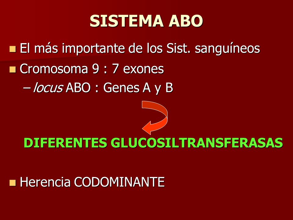 SISTEMA ABO El más importante de los Sist. sanguíneos