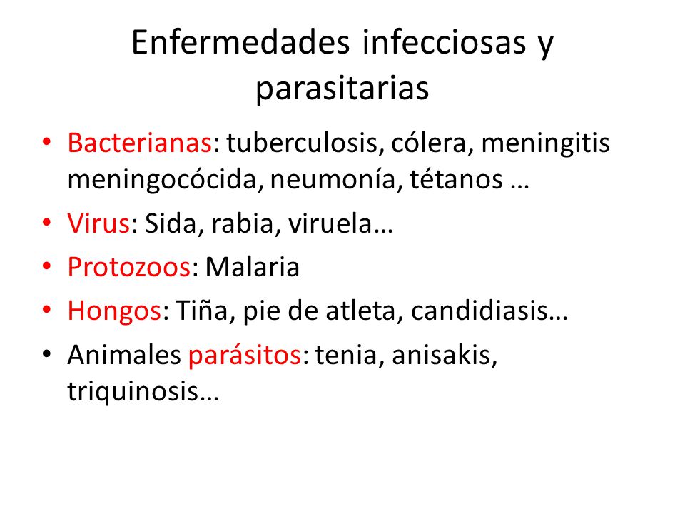 Enfermedades infecciosas y parasitarias