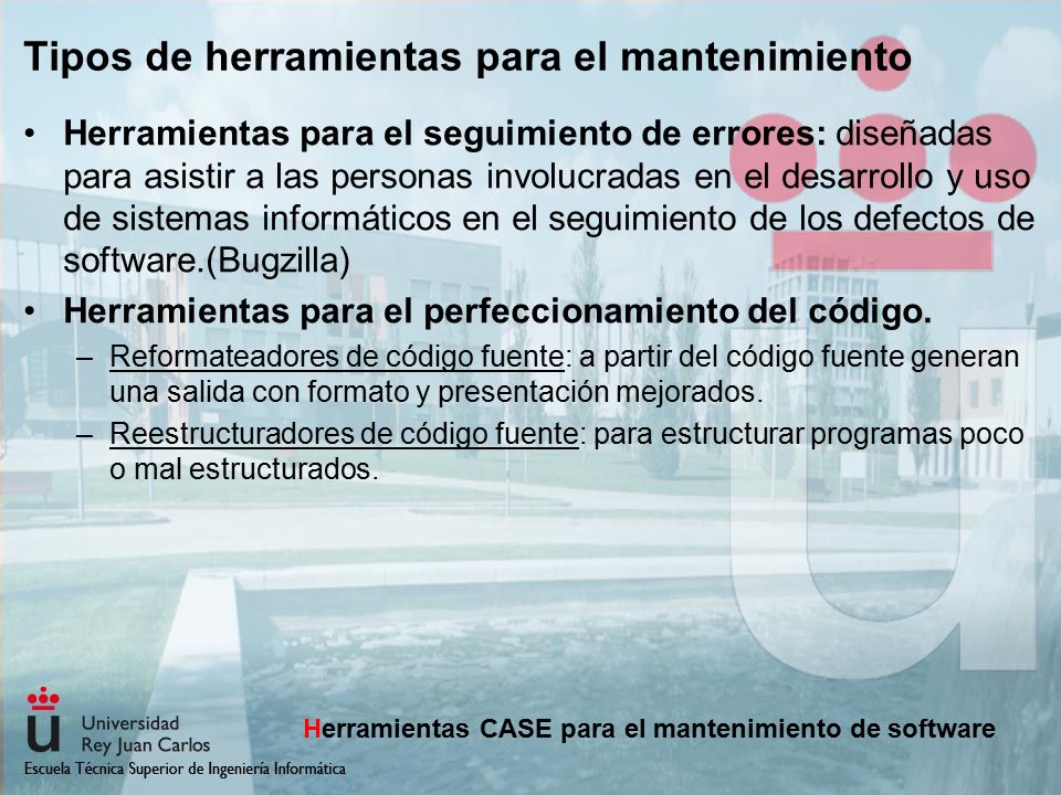 Tipos de herramientas para el mantenimiento