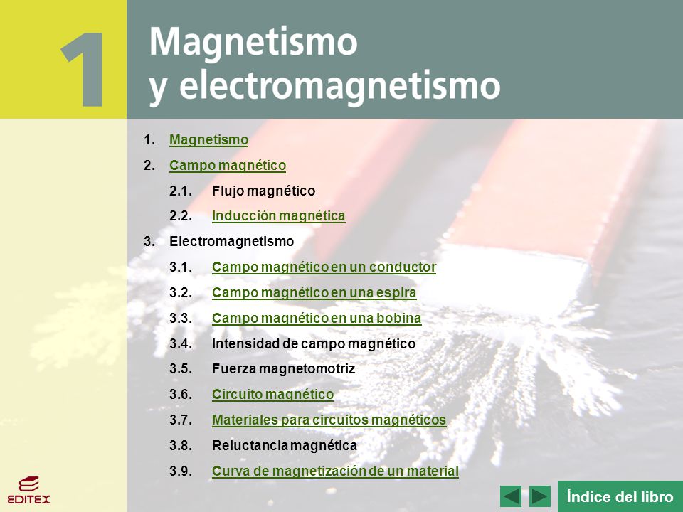 Índice del libro Magnetismo 2. Campo magnético 2.1. Flujo magnético