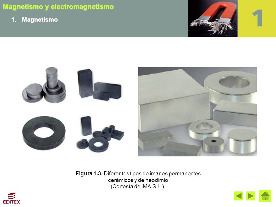 1. Magnetismo Figura 1.3. Diferentes tipos de imanes permanentes cerámicos y de neodimio.