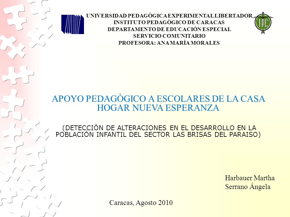 APOYO PEDAGÒGICO A ESCOLARES DE LA CASA HOGAR NUEVA ESPERANZA