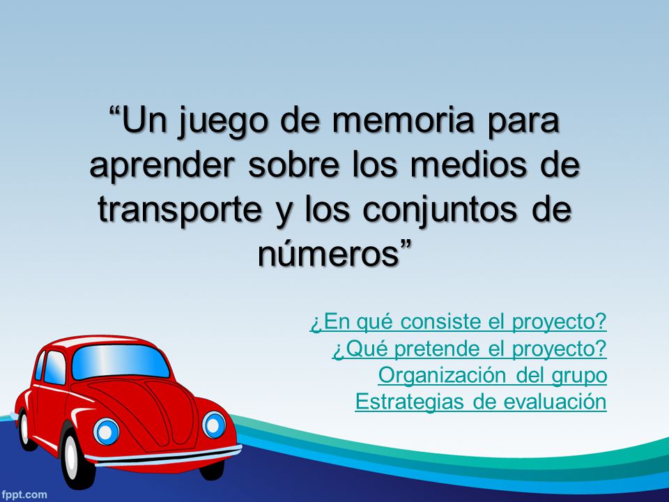 Un juego de memoria para aprender sobre los medios de transporte y los conjuntos de números