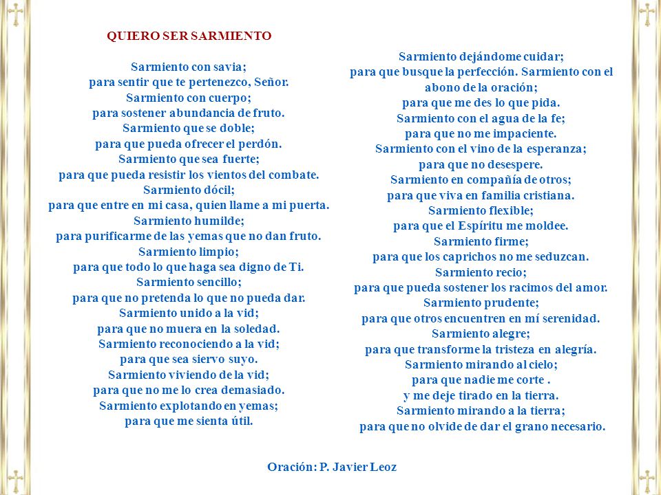 para sentir que te pertenezco, Señor. Sarmiento con cuerpo;