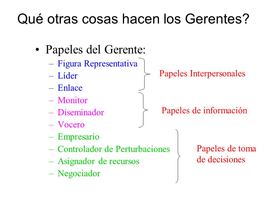 Qué otras cosas hacen los Gerentes