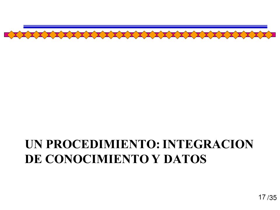 Un procedimiento: Integracion de conocimiento y datos