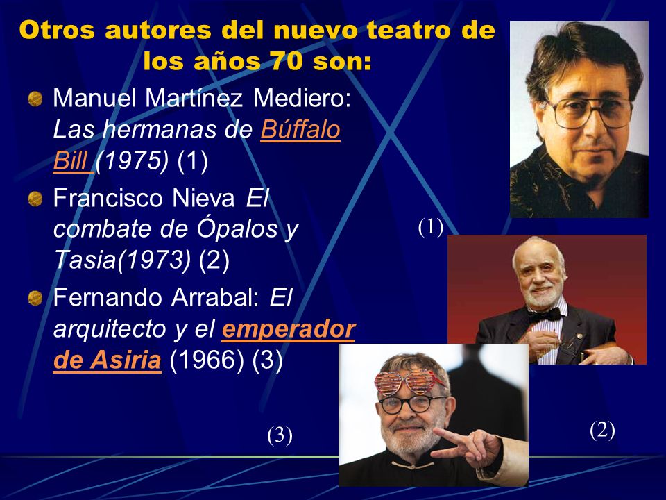 Otros autores del nuevo teatro de los años 70 son:
