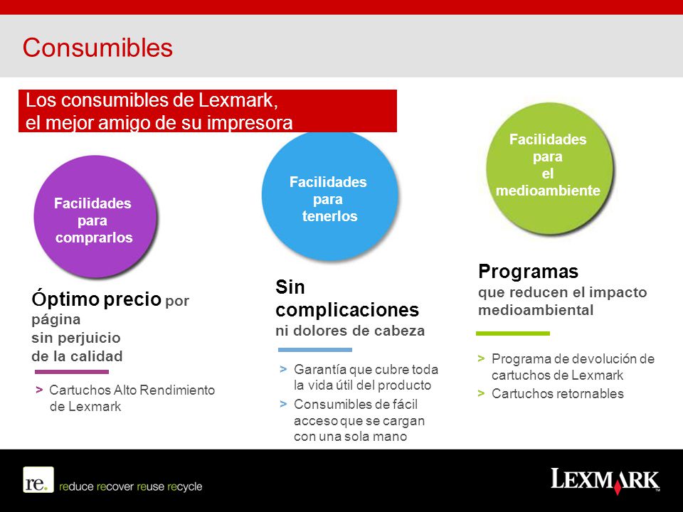 Consumibles Los consumibles de Lexmark, el mejor amigo de su impresora