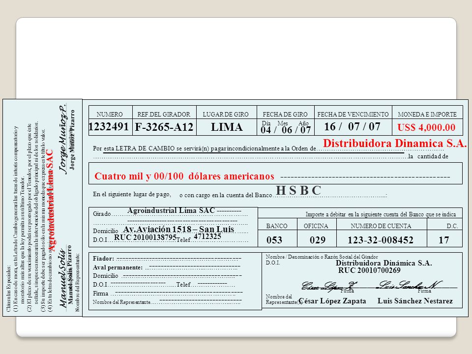 Importe a debitar en la siguiente cuenta del Banco que se indica