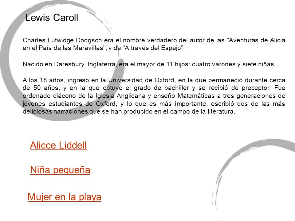 Lewis Caroll Alicce Liddell Niña pequeña Mujer en la playa