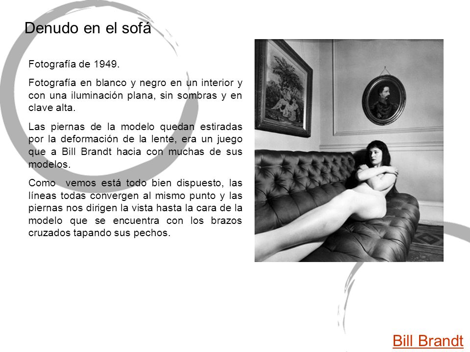 Denudo en el sofá Bill Brandt Fotografía de 1949.