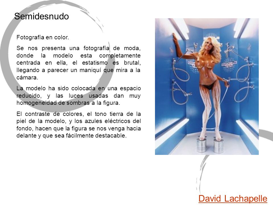 Semidesnudo David Lachapelle Fotografía en color.