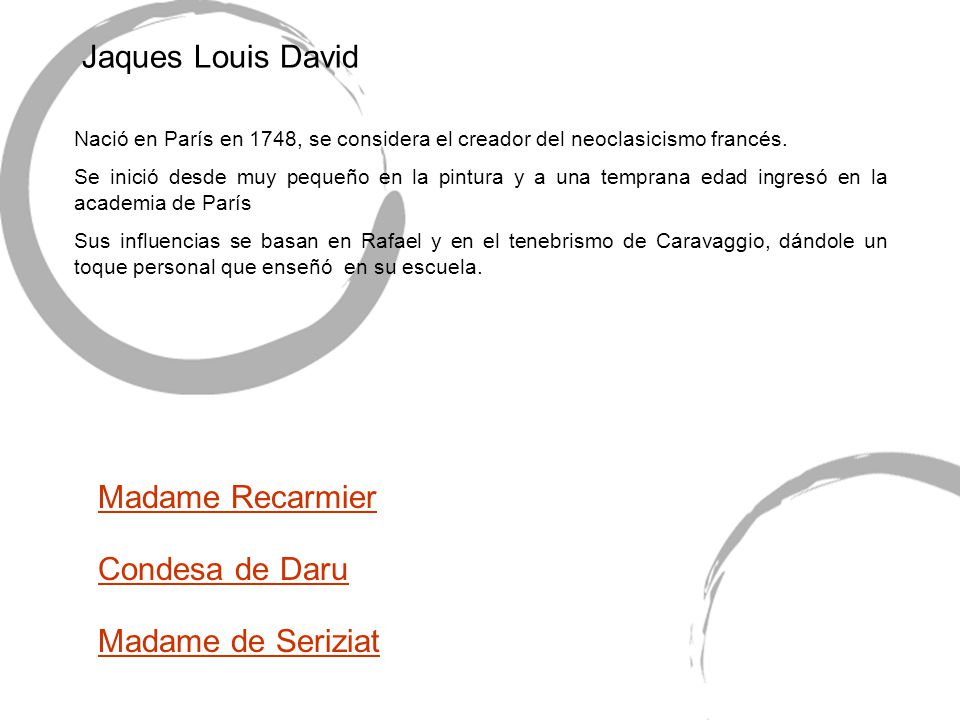 Jaques Louis David Madame Recarmier Condesa de Daru Madame de Seriziat