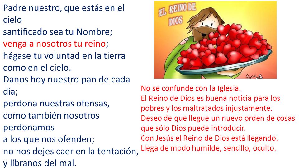 Padre nuestro, que estás en el cielo santificado sea tu Nombre;