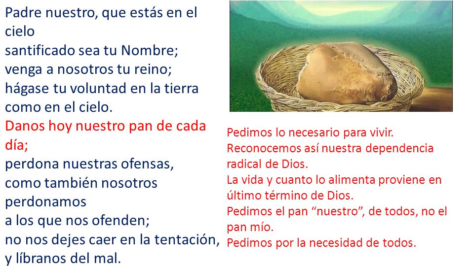 Padre nuestro, que estás en el cielo santificado sea tu Nombre;