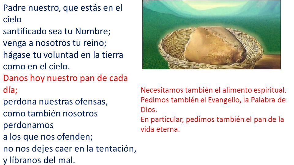 Padre nuestro, que estás en el cielo santificado sea tu Nombre;