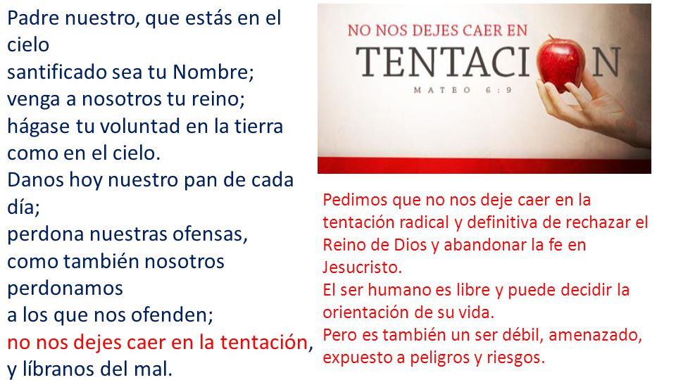 Padre nuestro, que estás en el cielo santificado sea tu Nombre;