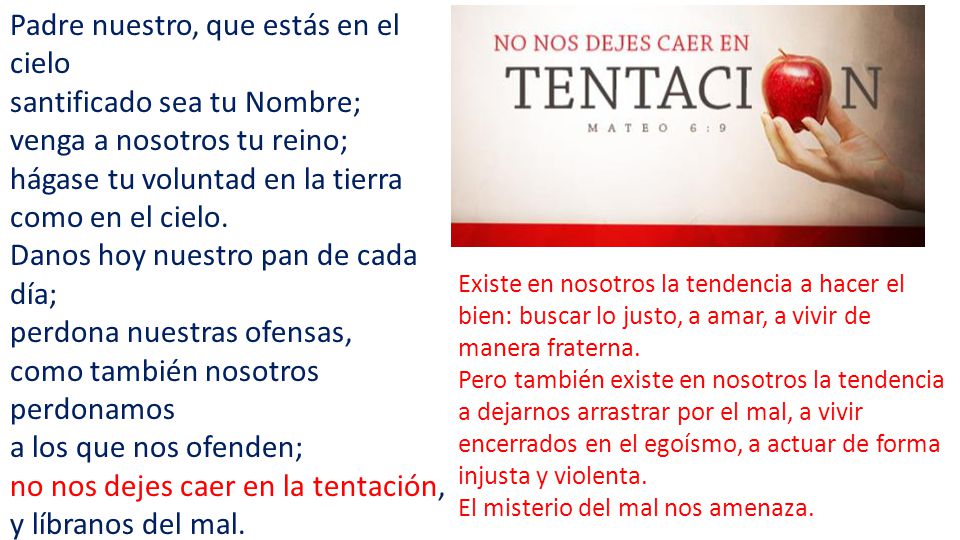 Padre nuestro, que estás en el cielo santificado sea tu Nombre;