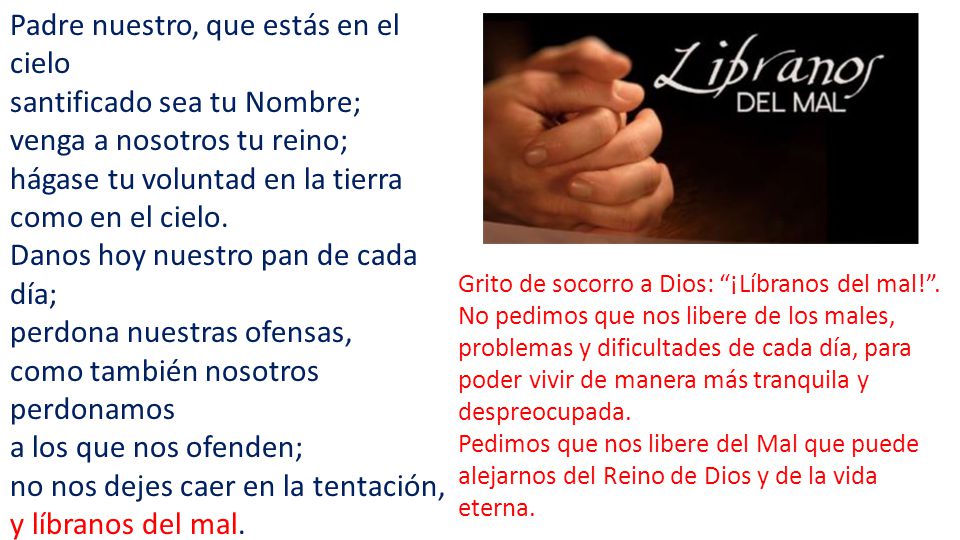 Padre nuestro, que estás en el cielo santificado sea tu Nombre;