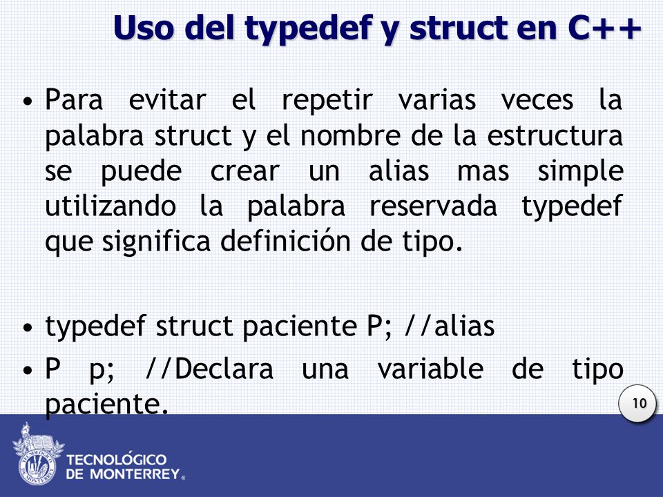 Uso del typedef y struct en C++