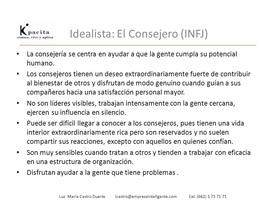 Idealista: El Consejero (INFJ)