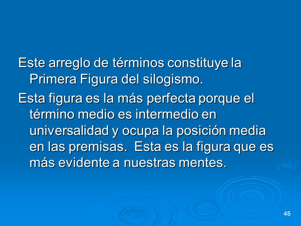 Este arreglo de términos constituye la Primera Figura del silogismo.