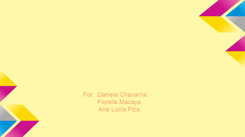 Por: Daniela Chavarría. Fiorella Macaya. Ana Lucía Piza.