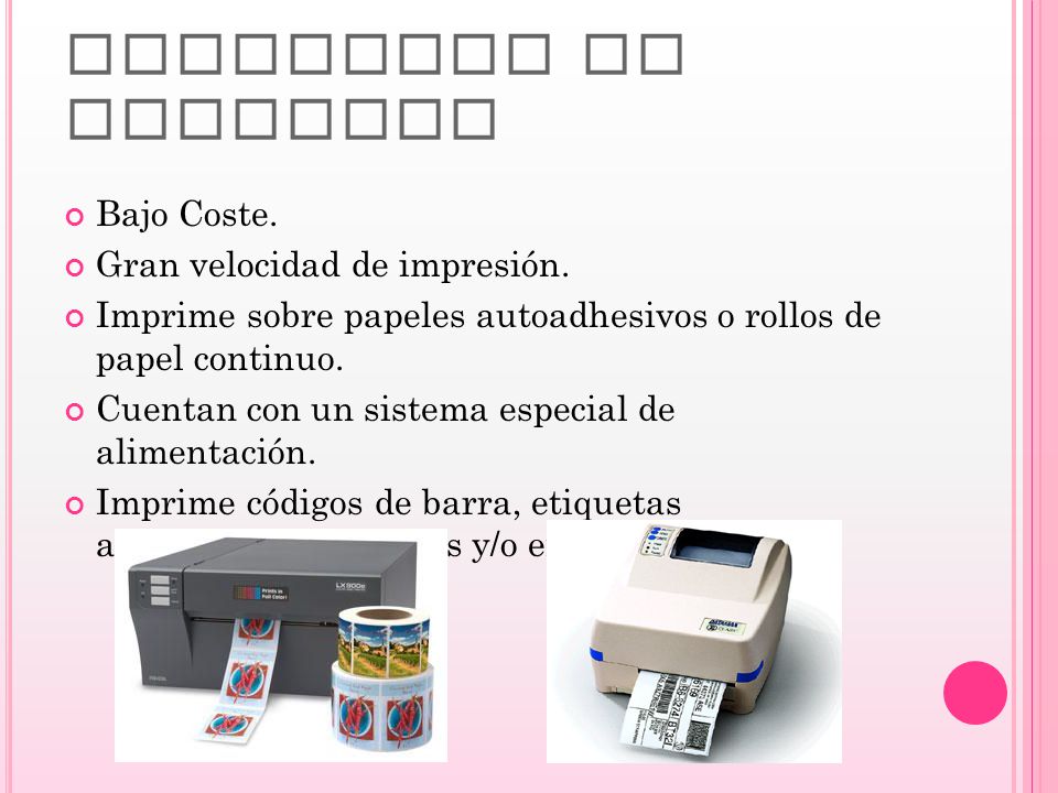 IMPRESORA DE ETIQUETA Bajo Coste. Gran velocidad de impresión.