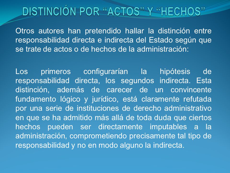 DISTINCIÓN POR ACTOS Y HECHOS