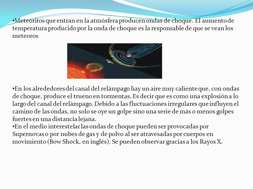 Meteoritos que entran en la atmósfera producen ondas de choque
