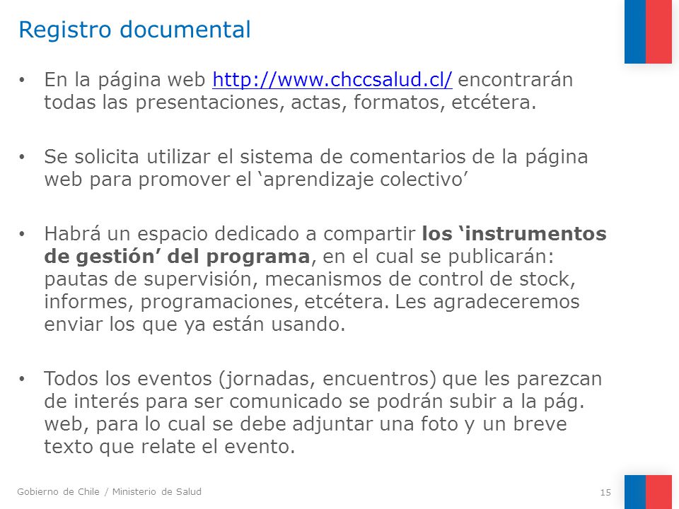 Registro documental En la página web   encontrarán todas las presentaciones, actas, formatos, etcétera.