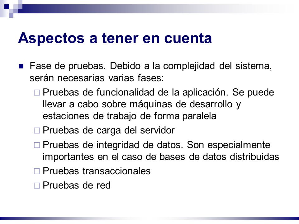 Aspectos a tener en cuenta