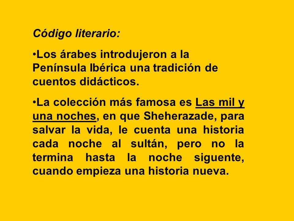 Código literario: Los árabes introdujeron a la Península Ibérica una tradición de cuentos didácticos.