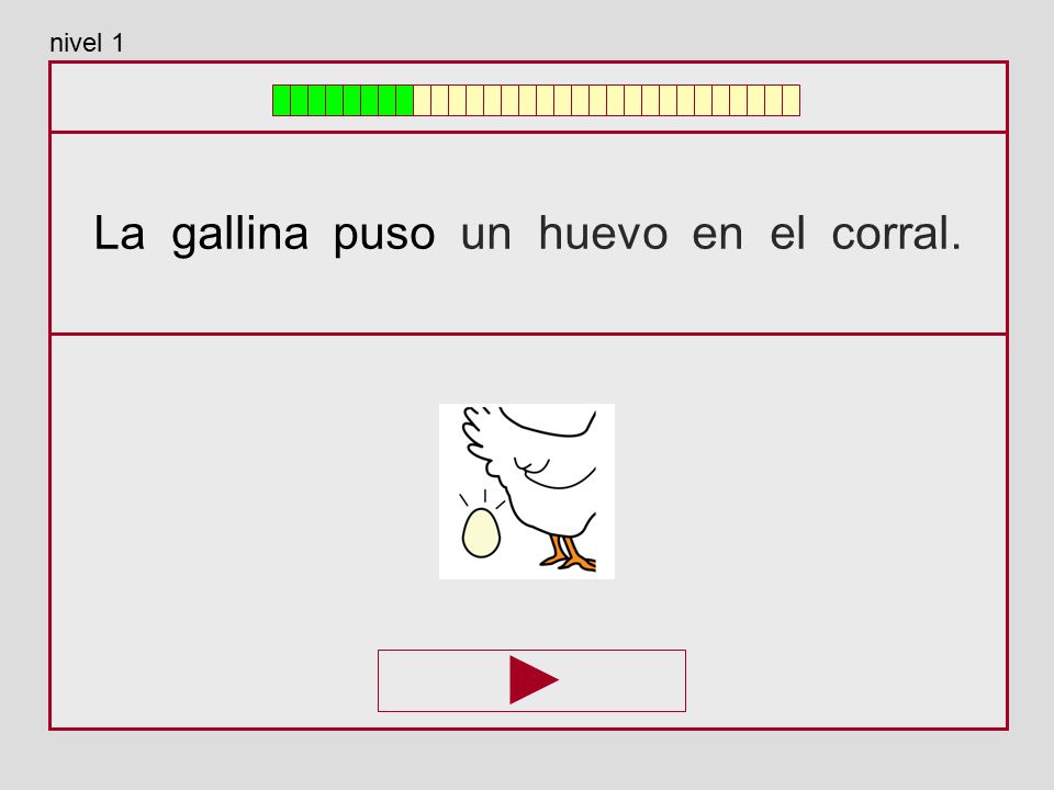 La gallina puso un huevo en el corral.