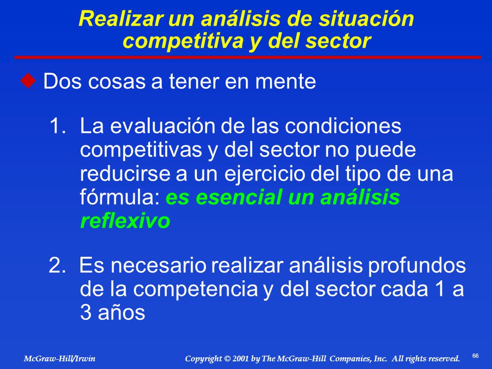 Realizar un análisis de situación competitiva y del sector