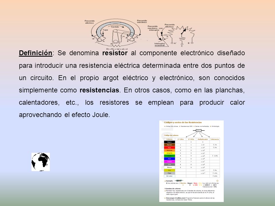 Definición: Se denomina resistor al componente electrónico diseñado para introducir una resistencia eléctrica determinada entre dos puntos de un circuito.