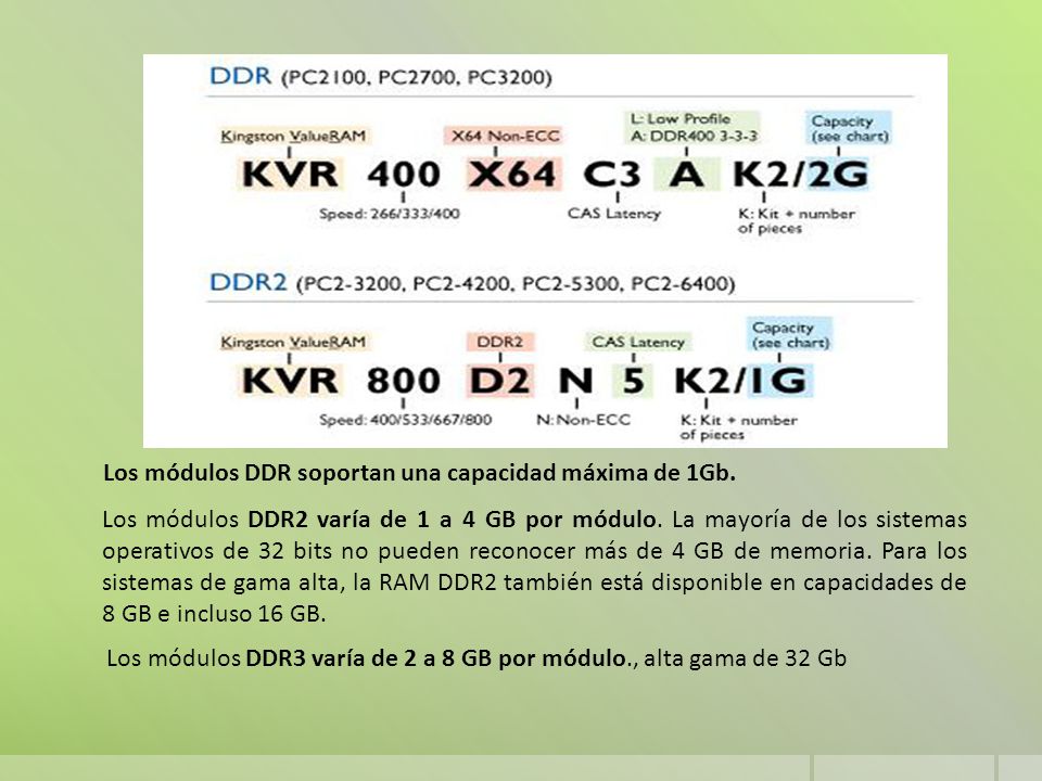 Los módulos DDR soportan una capacidad máxima de 1Gb.