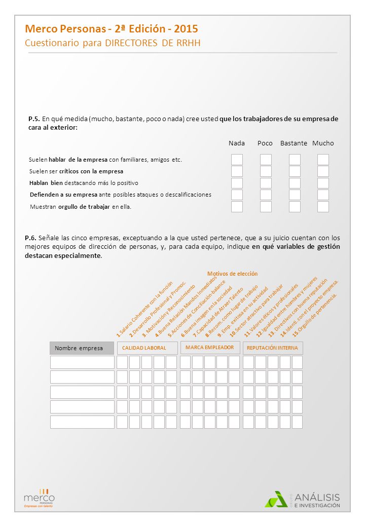 P.5. En qué medida (mucho, bastante, poco o nada) cree usted que los trabajadores de su empresa de cara al exterior: