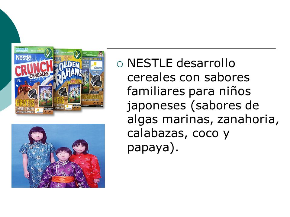 NESTLE desarrollo cereales con sabores familiares para niños japoneses (sabores de algas marinas, zanahoria, calabazas, coco y papaya).