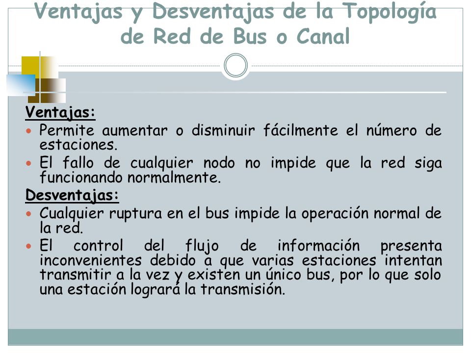Ventajas y Desventajas de la Topología de Red de Bus o Canal
