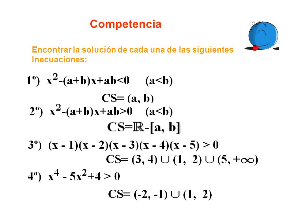 Competencia Encontrar la solución de cada una de las siguientes