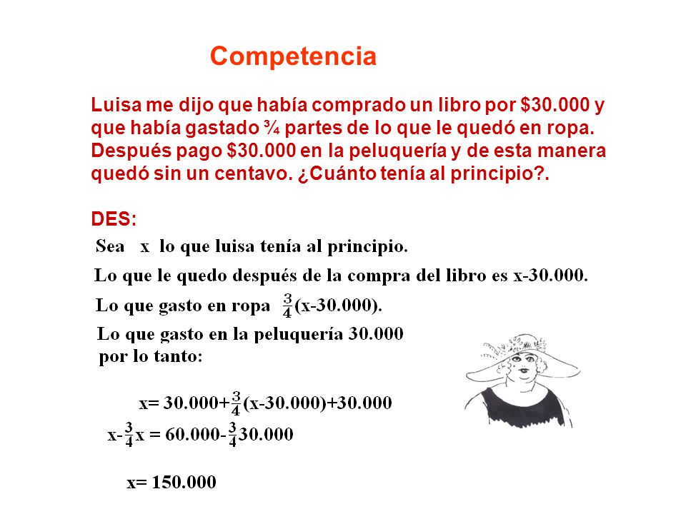Competencia Luisa me dijo que había comprado un libro por $ y