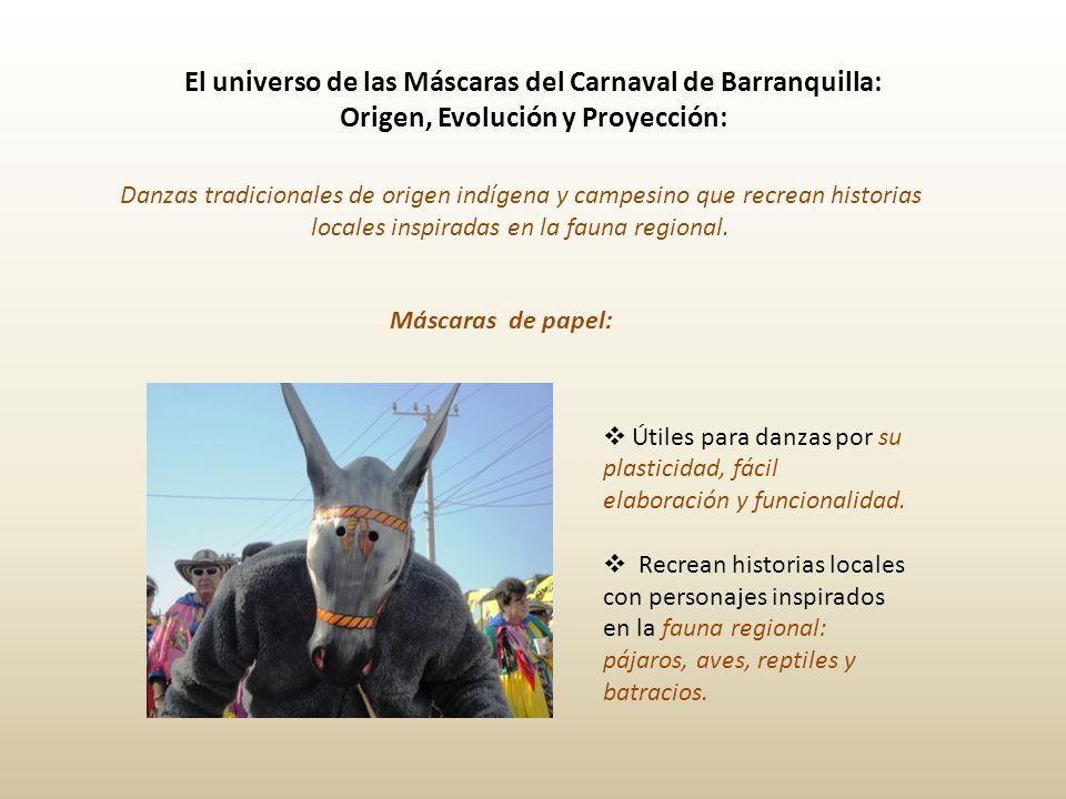 El universo de las Máscaras del Carnaval de Barranquilla: Origen, Evolución y Proyección: