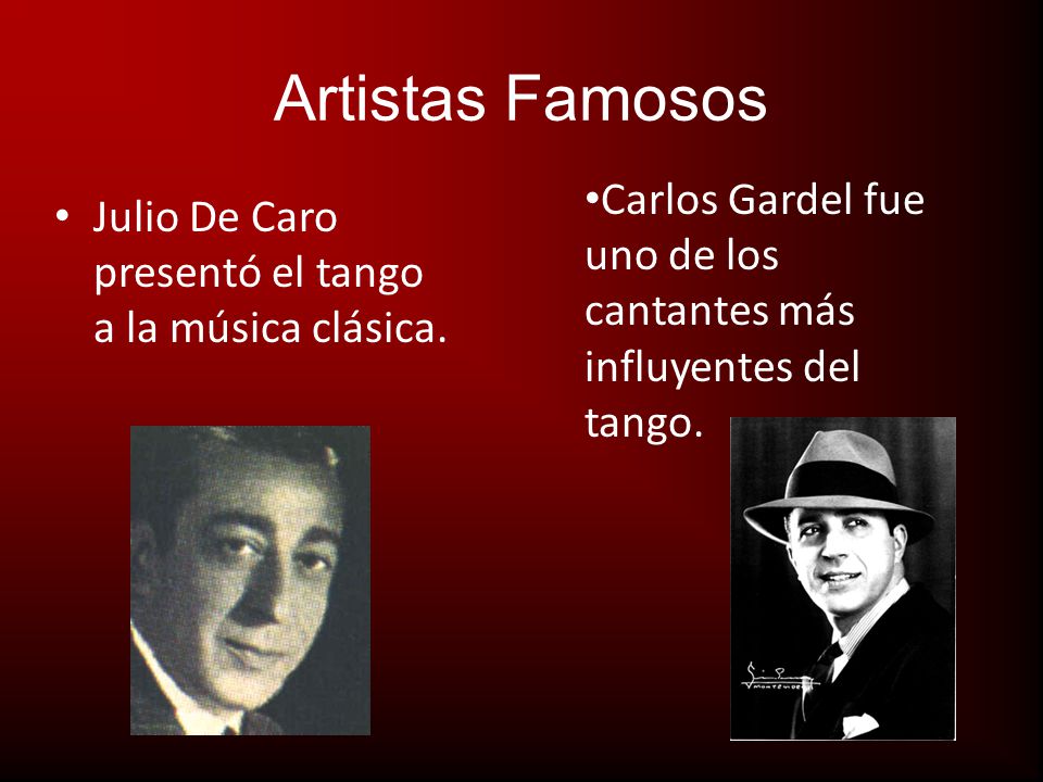 Artistas Famosos Carlos Gardel fue uno de los cantantes más influyentes del tango.